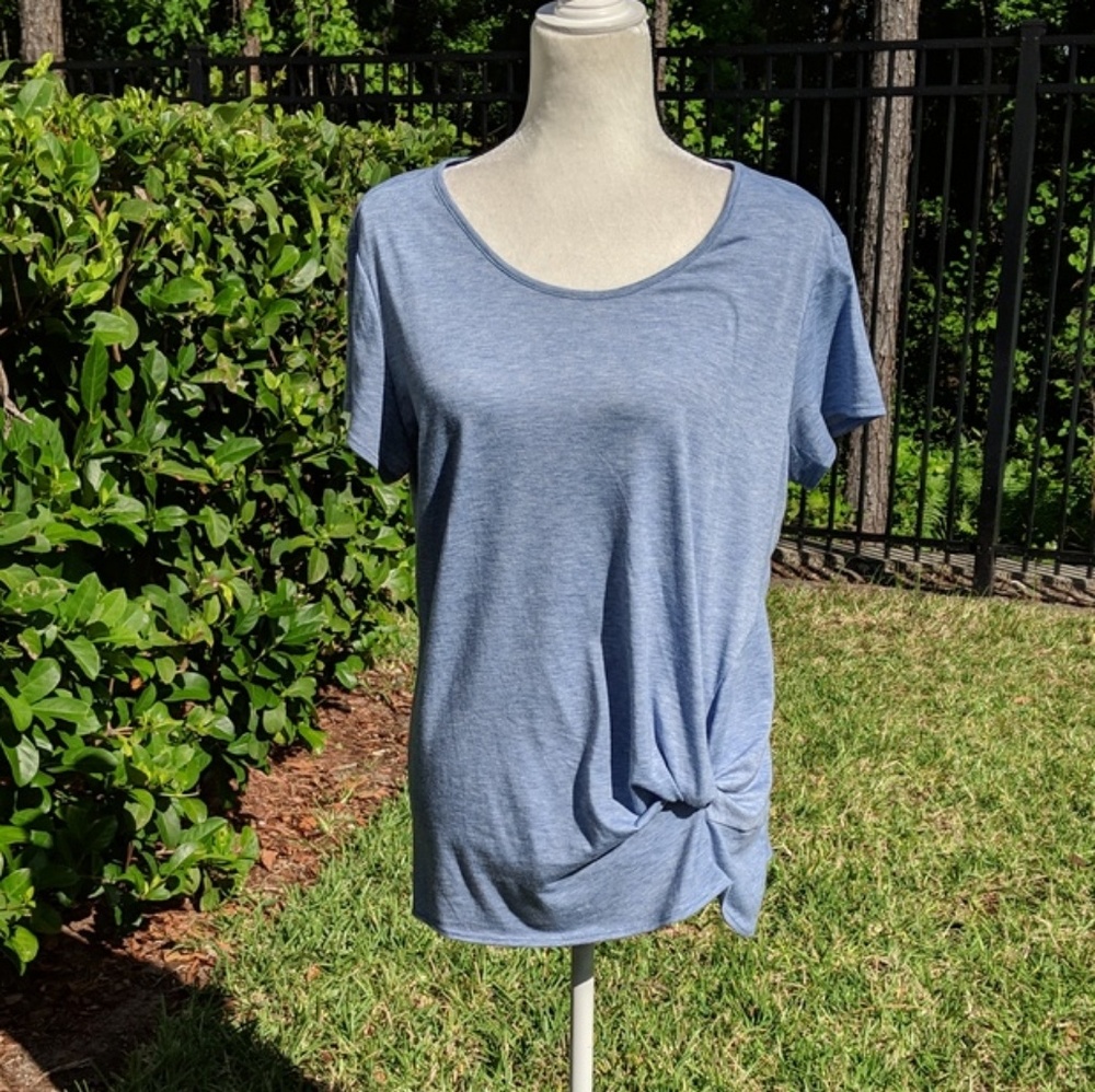 Pale blue knotted shirt- NWOT!